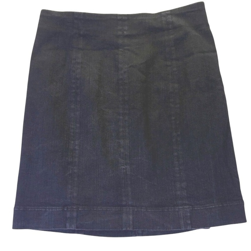 Vetta Capsule Black Leatherette Wax Coated Mini Skirt 6 Organic Cotton Edgy